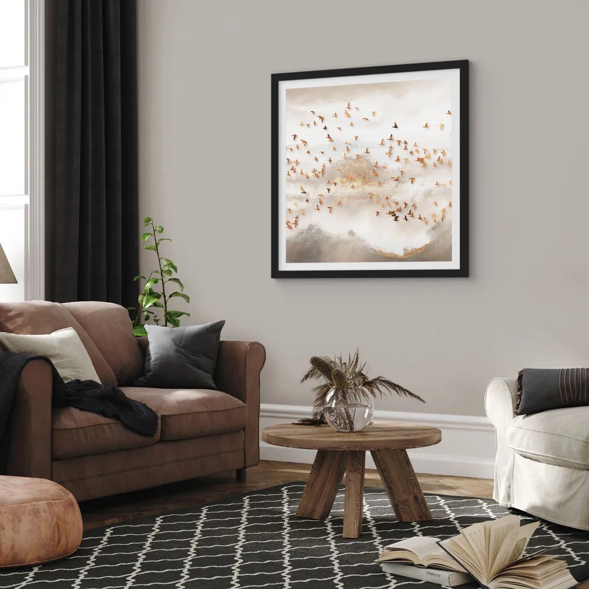 Plakat i sort ramme - Det er på tide... - 50x50 cm