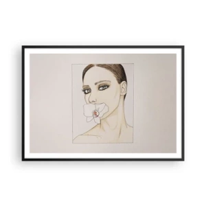 Plakat i sort ramme - Et symbol på elegance og skønhed - 100x70 cm