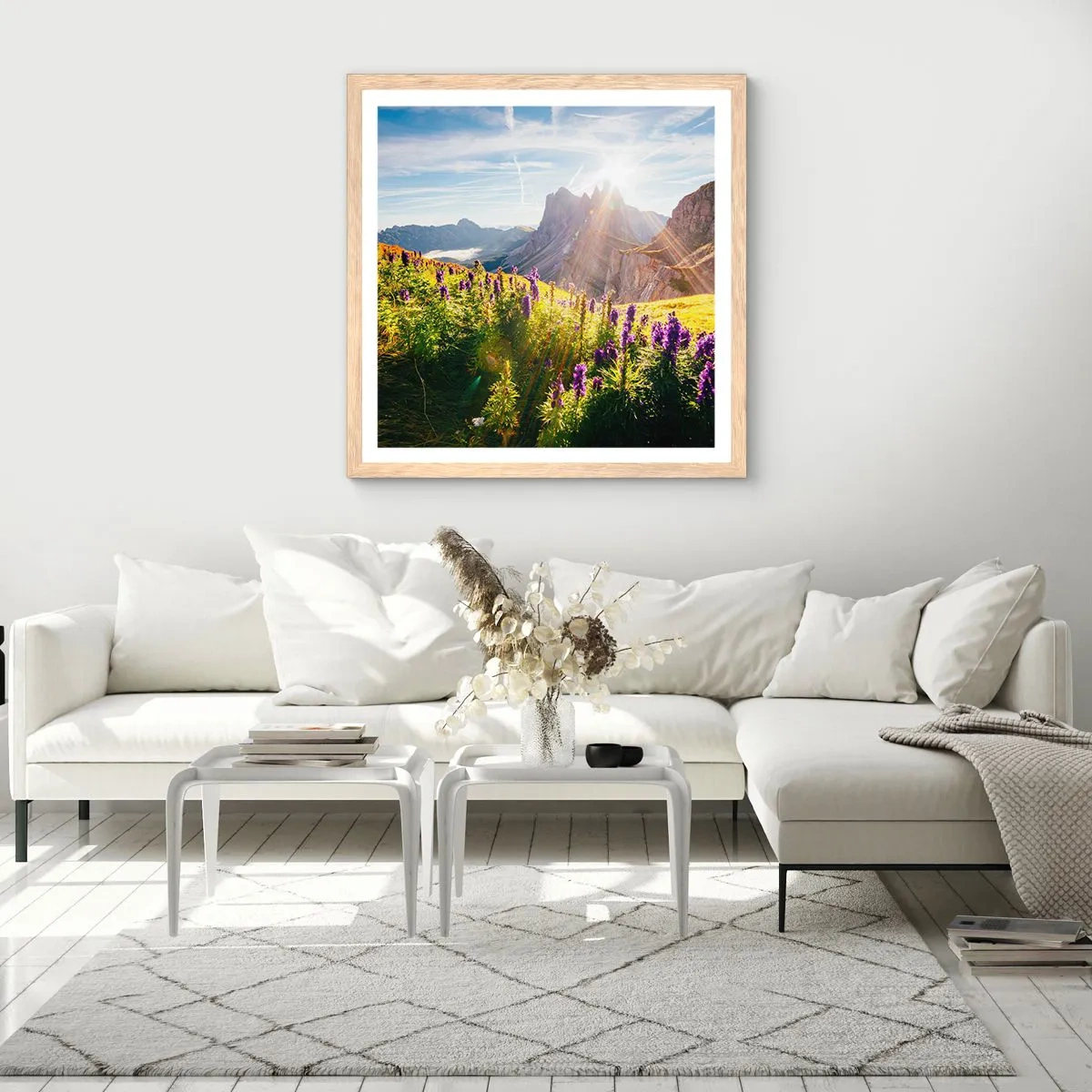 Plakat i ramme af lyst egetræ - Urternes hemmelige liv - 50x50 cm