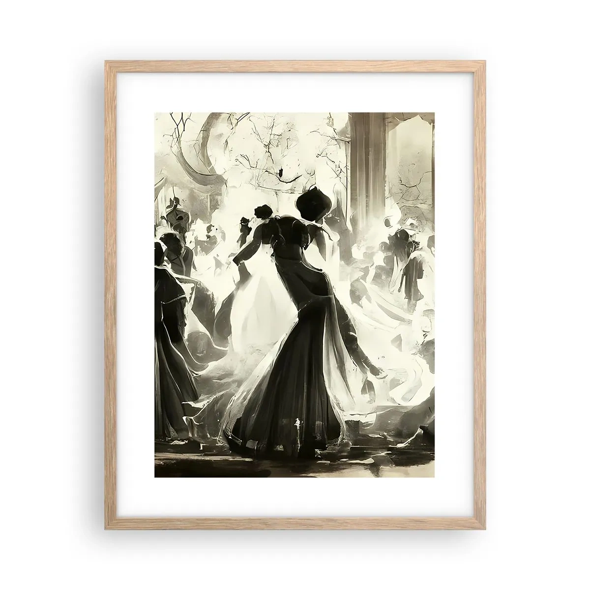 Plakat i ramme af lyst egetræ - Den store maskerade - 40x50 cm