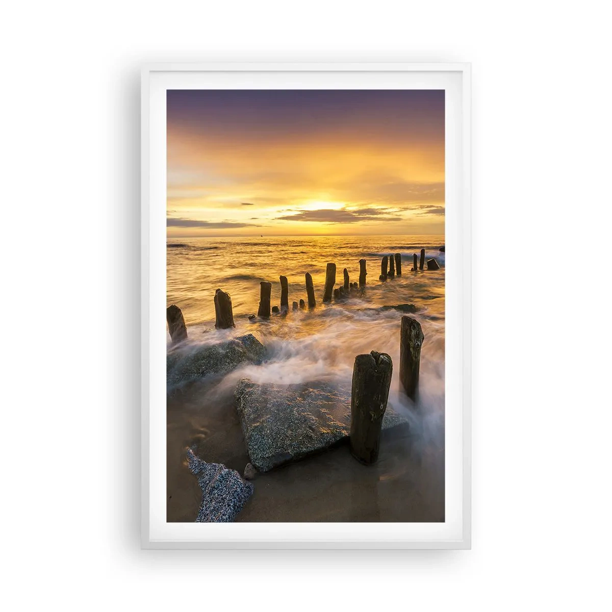 Plakat i hvid ramme - Østersøens rå skønhed - 61x91 cm