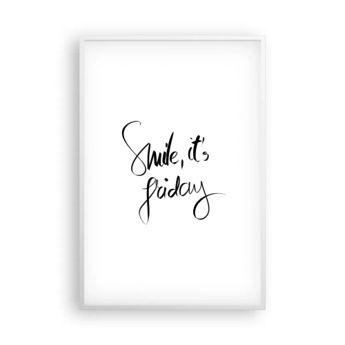 Plakat i hvid ramme - Ægte glæde - 61x91 cm