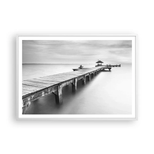 Plakat i hvid ramme - Ind i det fjerne - 100x70 cm