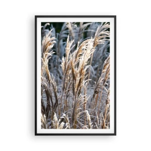 Plakat i sort ramme - Pyntet med frost - 61x91 cm