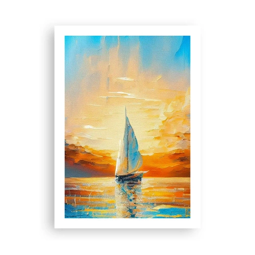 Plakat - Sejler i guld - 50x70 cm