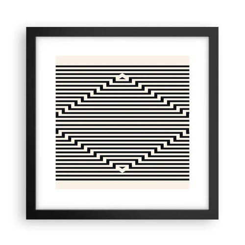 Plakat i sort ramme - Geometrisk illusion - 30x30 cm