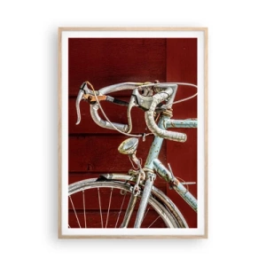 Plakat i ramme af lyst egetræ - Skabt til at sejre - 70x100 cm