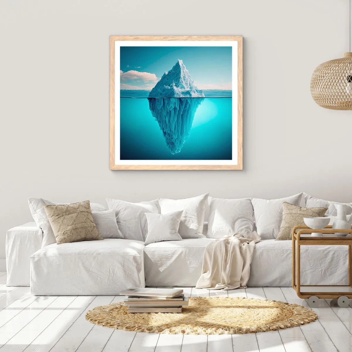 Plakat i ramme af lyst egetræ - Dronning af is - 30x30 cm