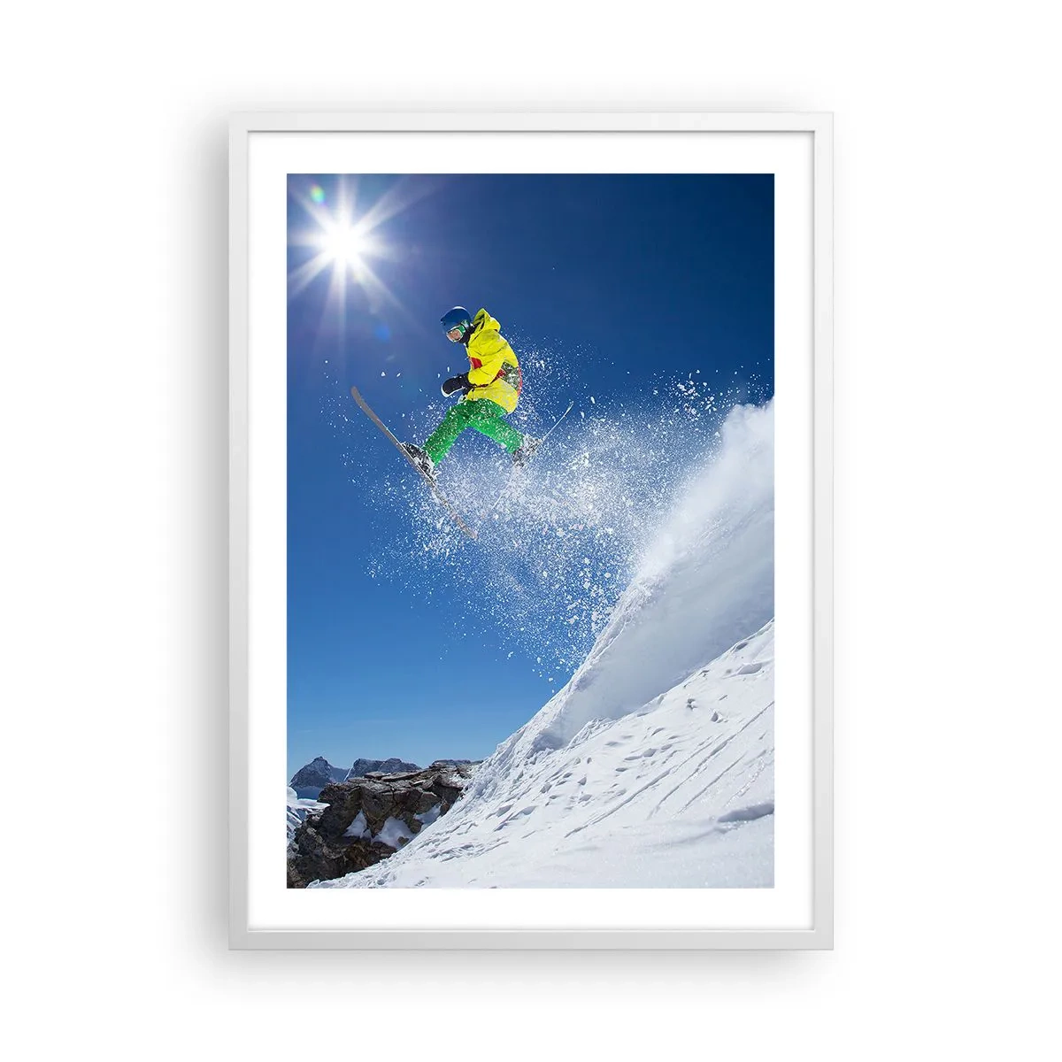 Plakat i hvid ramme - Danser med bjergene - 50x70 cm