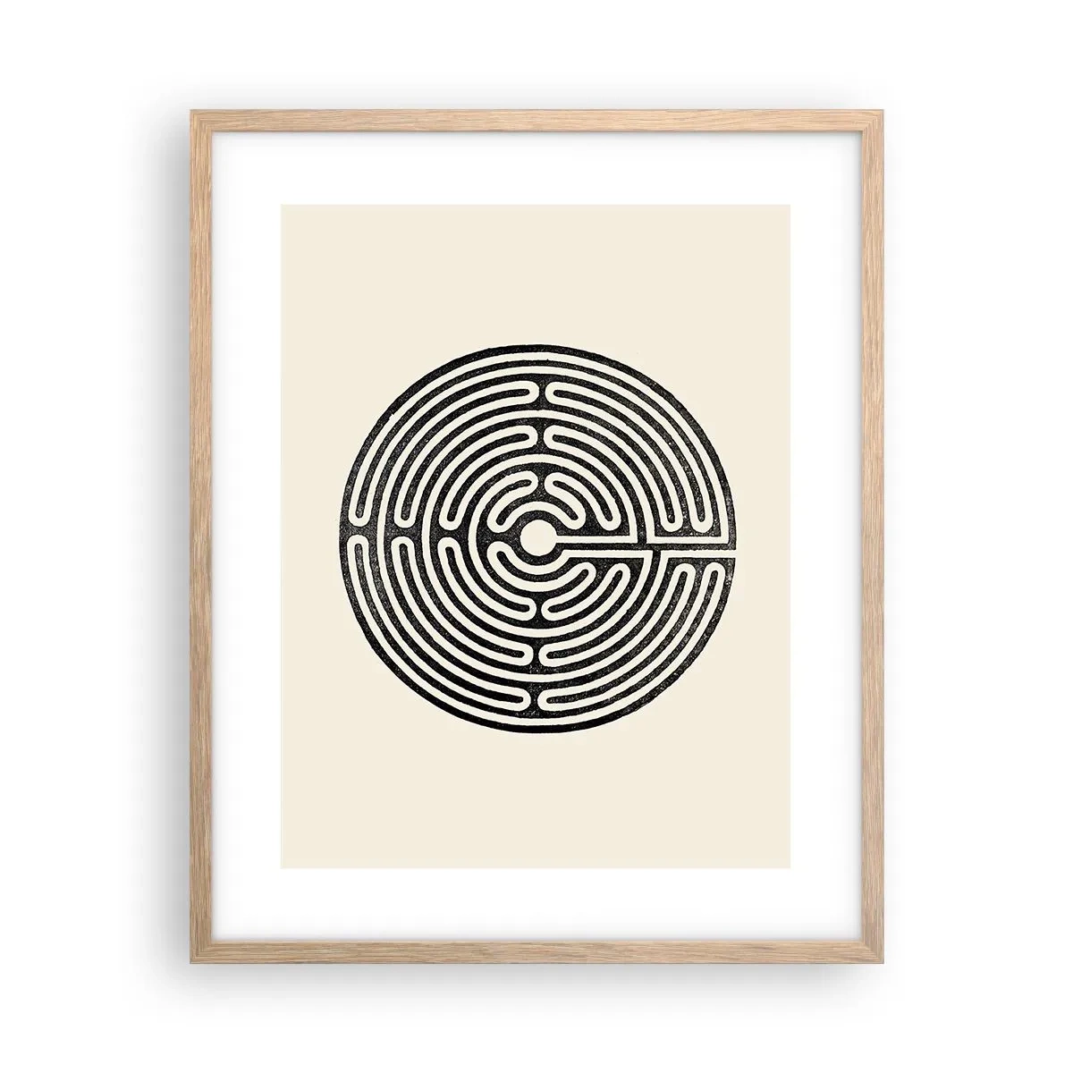 Plakat i ramme af lyst egetræ - Mystisk orden - 40x50 cm