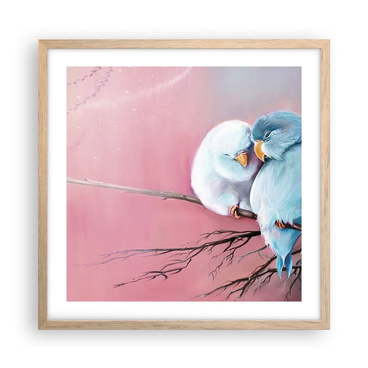 Plakat i ramme af lyst egetræ - Hvad er der at tilføje?.... - 50x50 cm