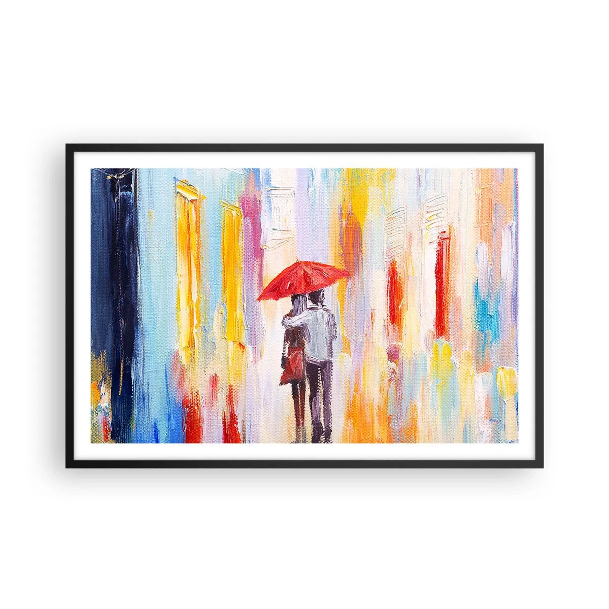 Plakat i sort ramme - Lad det regne  mere - 91x61 cm