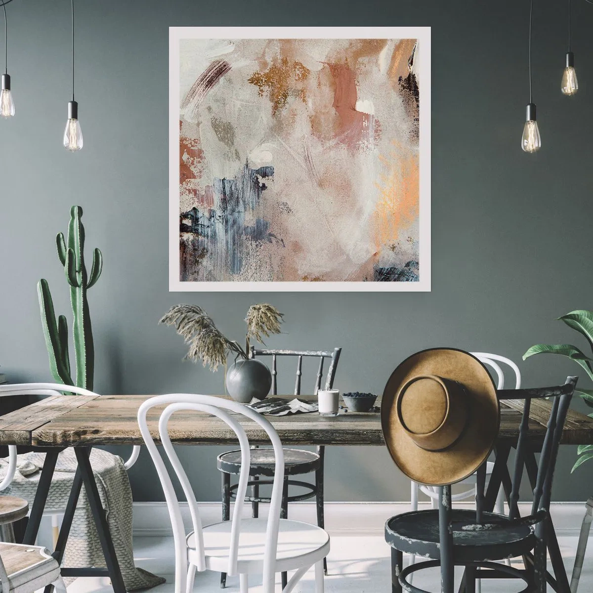 Plakat - Tågeagtig abstraktion - 40x40 cm