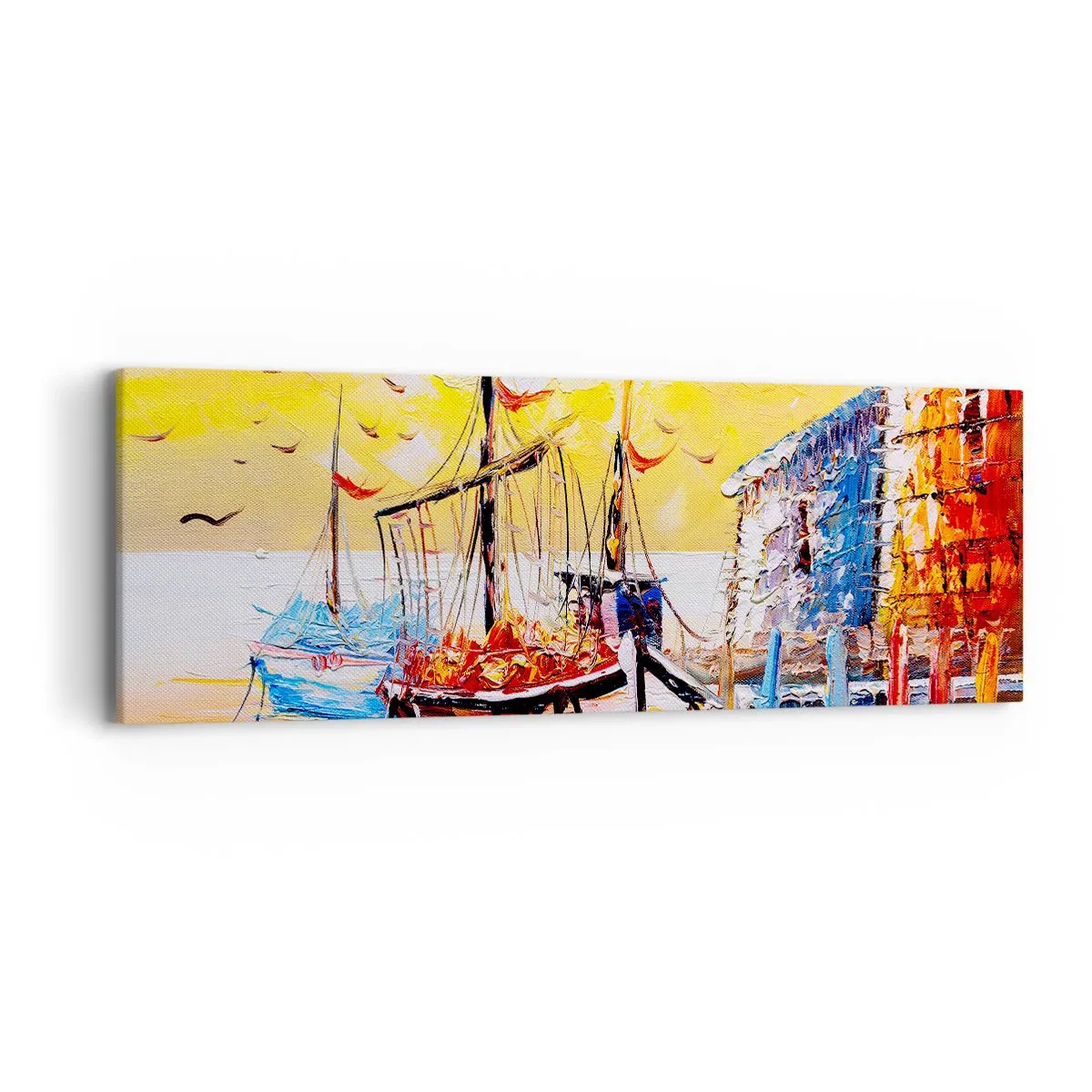 Lærredstryk - Billede på lærred - Glædelig tilbagevenden - 90x30 cm