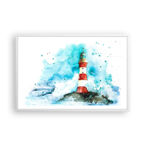 Plakat i hvid ramme - Elementernes enhed - 91x61 cm