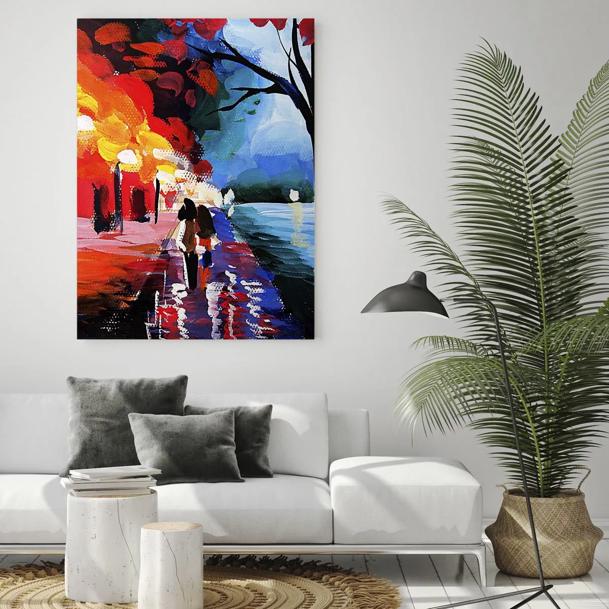 Billede på glas - Flammende efterår i parken - 80x120 cm