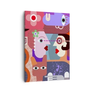 Lærredstryk - Billede på lærred - Øje mod øje - 50x70 cm