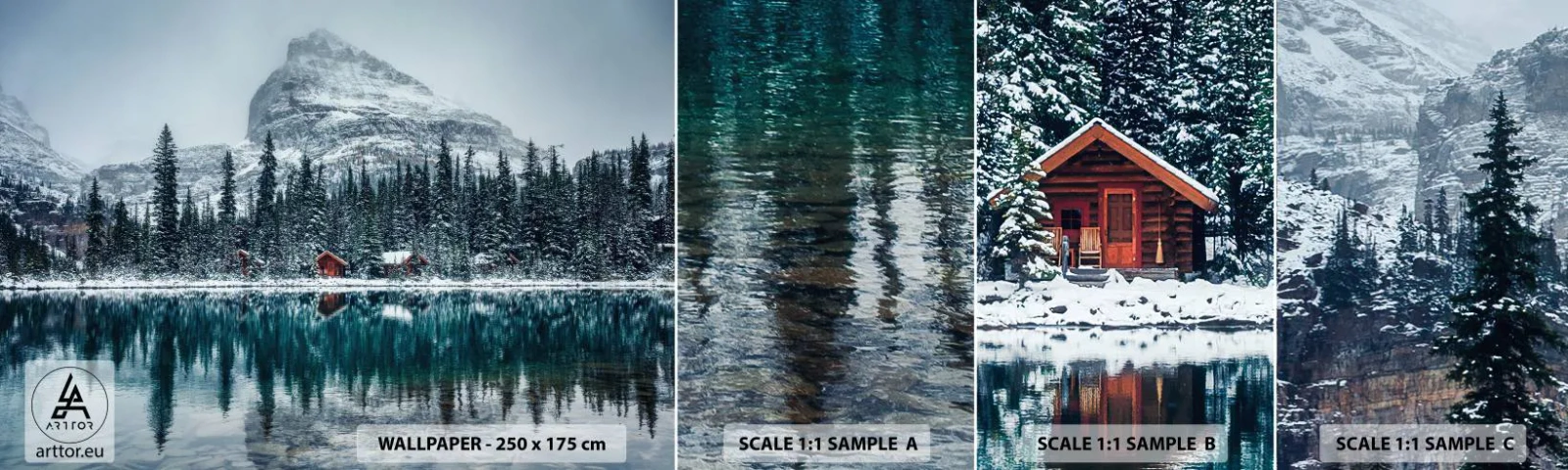 Fototapet Prøve Standard Eco - En canadisk retræte - Landskab, Canada, Vinter - 100x30 cm