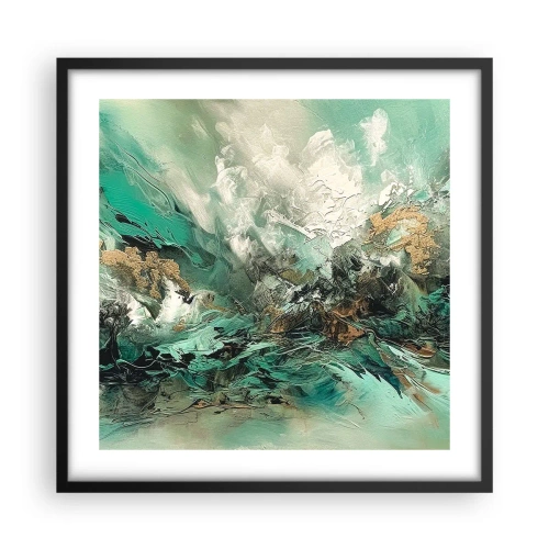 Plakat i sort ramme - Smaragdsort byld - 50x50 cm