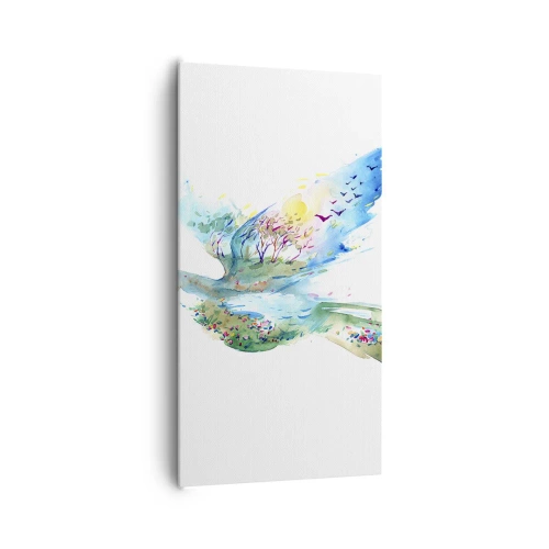 Lærredstryk - Billede på lærred - På naturens vinger - 65x120 cm