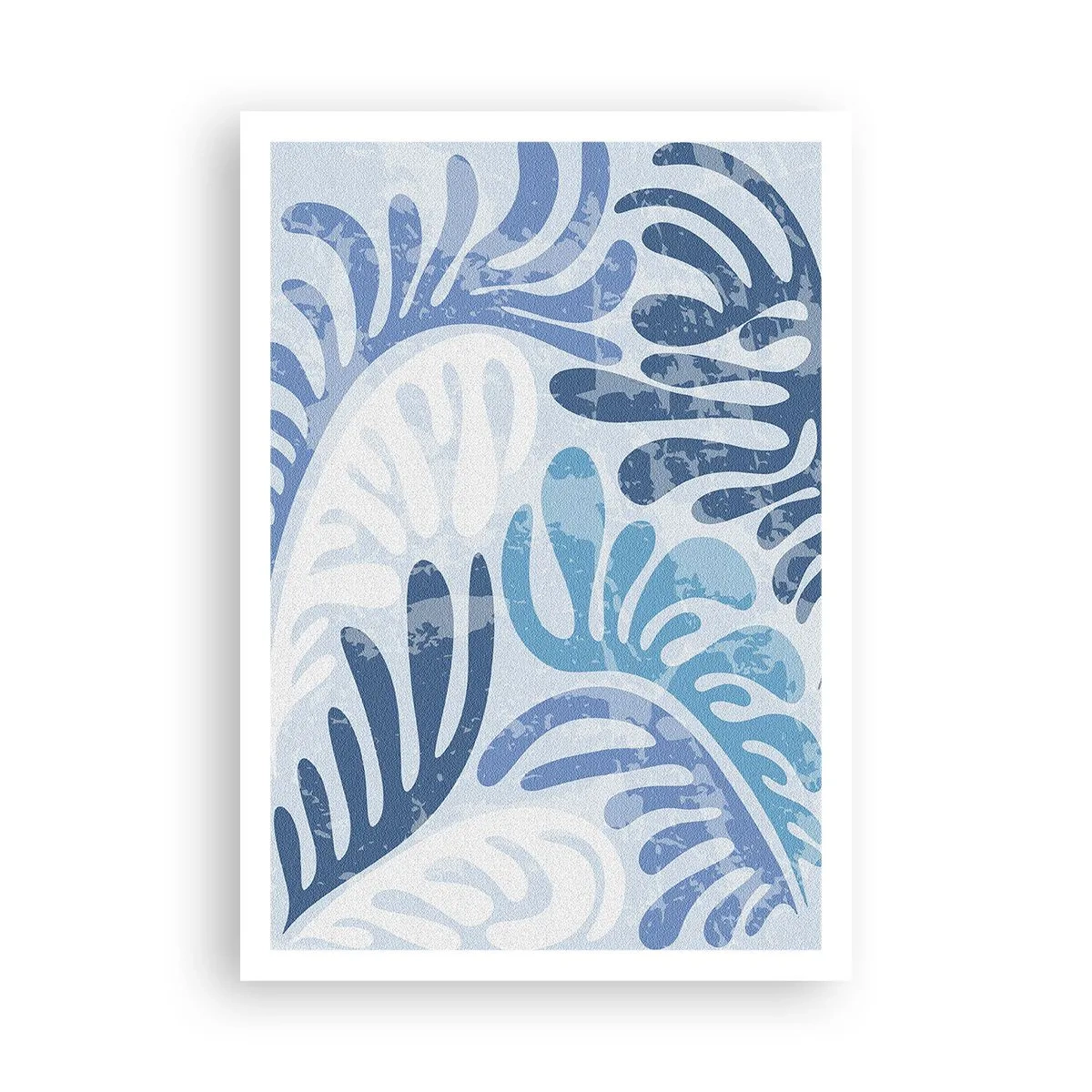 Plakat - Blå bregner - 70x100 cm