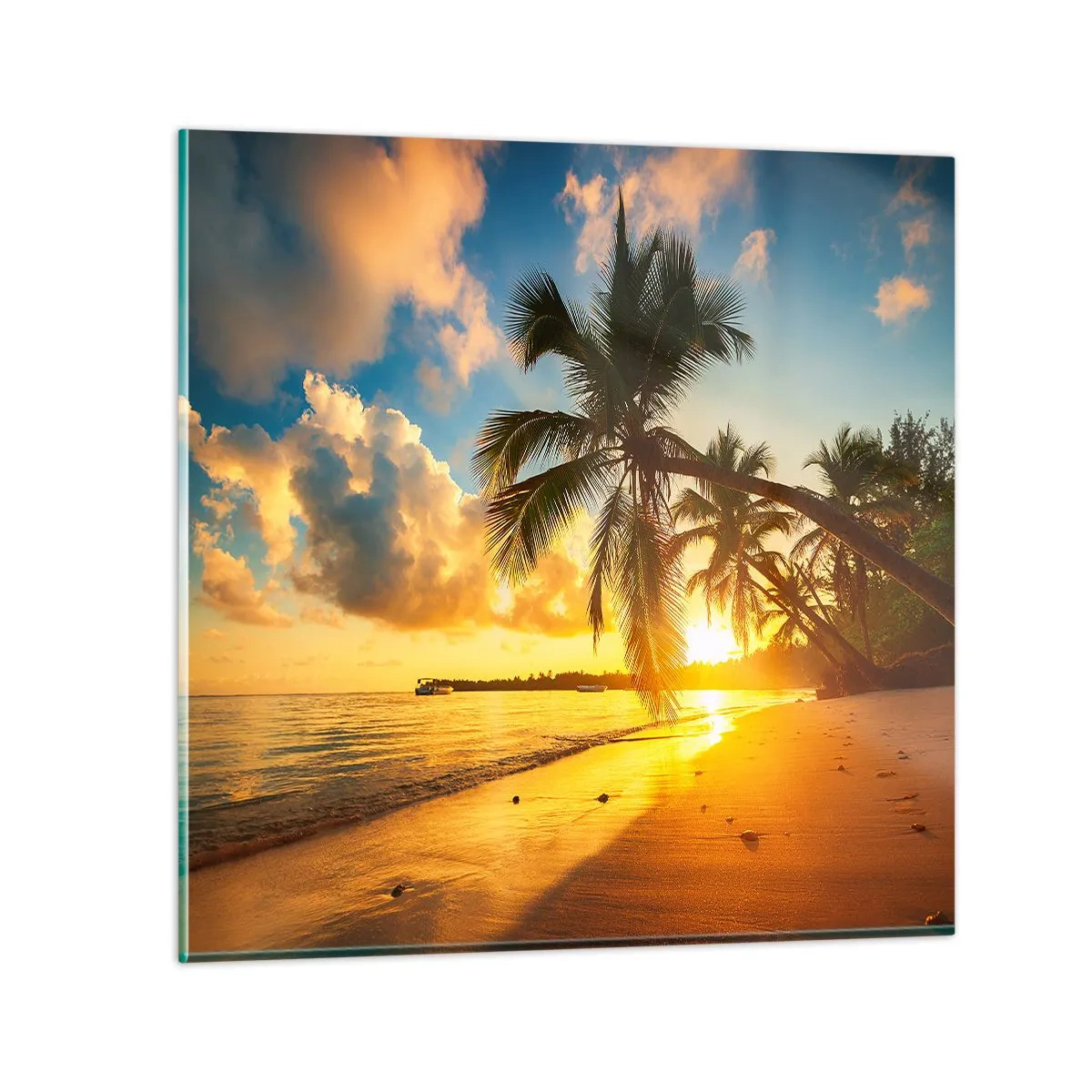 Billede på glas - Caribisk drøm - 50x50 cm