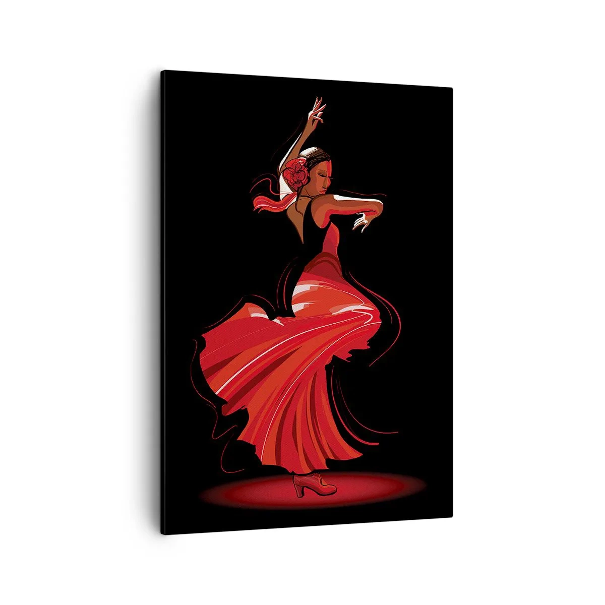Lærredstryk - Billede på lærred - Flamencoens brændende ånd - 50x70 cm