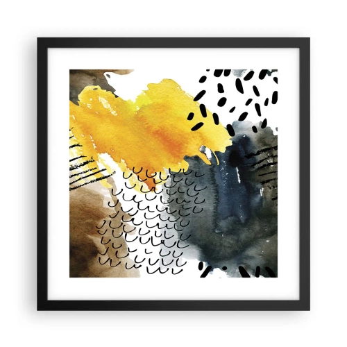 Plakat i sort ramme - Et møde mellem elementerne - 40x40 cm