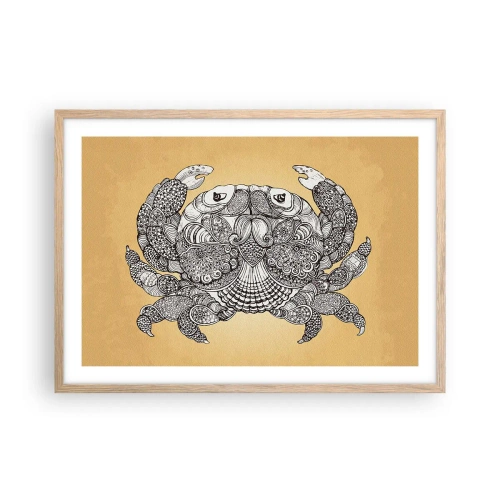 Plakat i ramme af lyst egetræ - Fortællinger om hr. krabbe - 70x50 cm