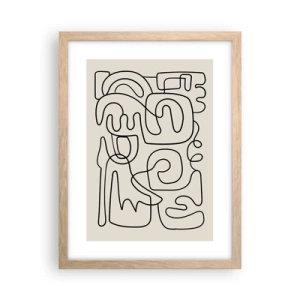 Plakat i ramme af lyst egetræ - På sporet - 30x40 cm