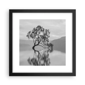 Plakat i sort ramme - Der findes et land - 30x30 cm