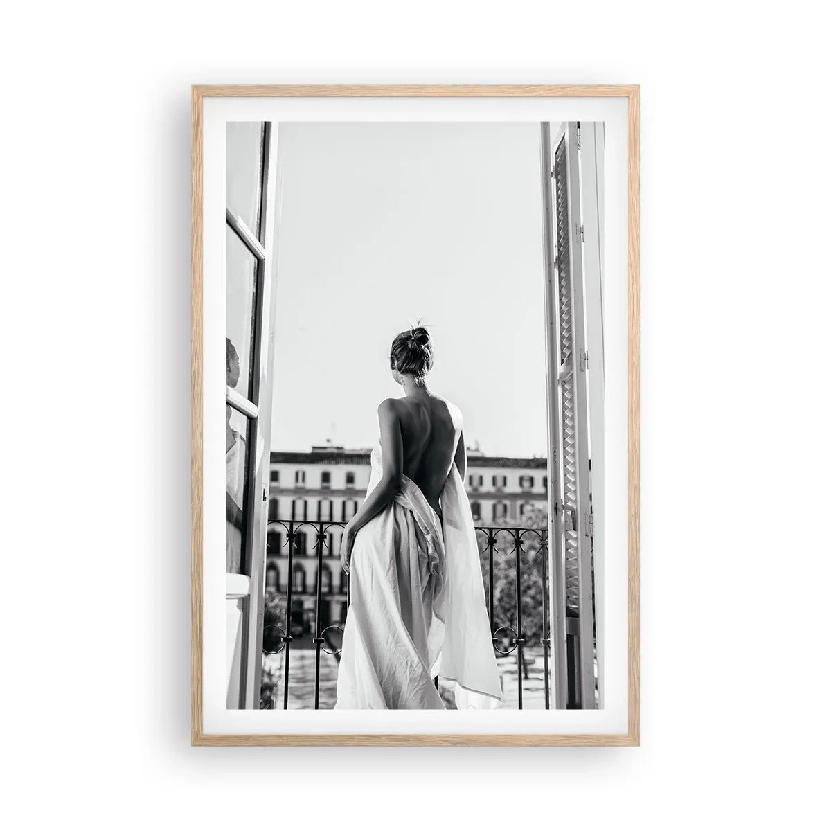 Plakat i ramme af lyst egetræ - Vækning af sanserne - 61x91 cm