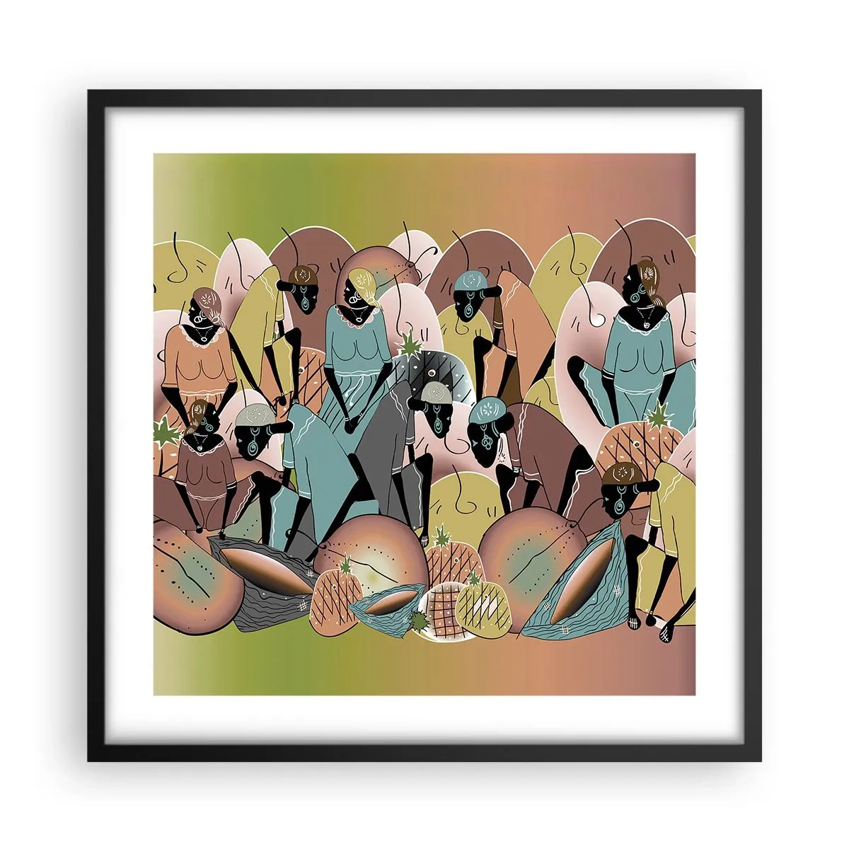 Plakat i sort ramme - Den store fejring er på vej - 50x50 cm