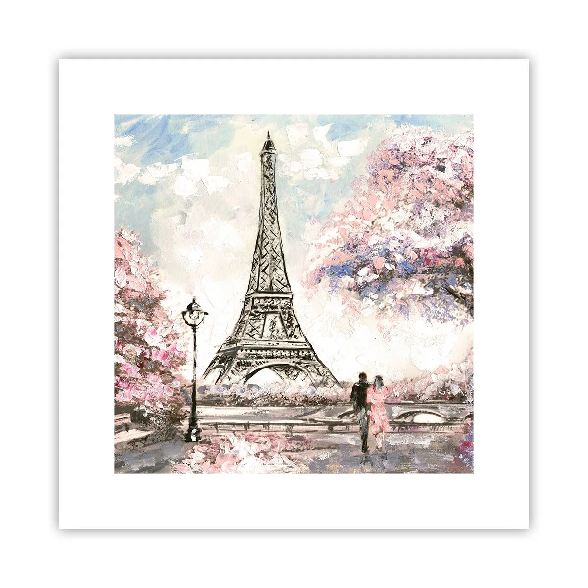 Plakat - April gåtur rundt i Paris - 30x30 cm