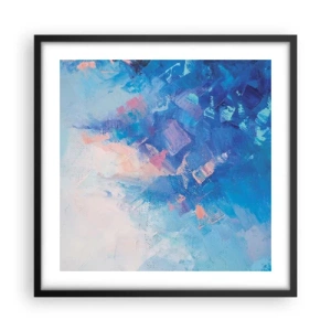 Plakat i sort ramme - Vinter abstraktion - 50x50 cm