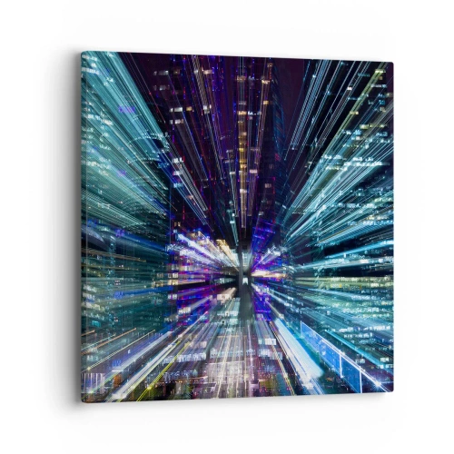 Lærredstryk - Billede på lærred - Overgang til hyperrummet - 40x40 cm