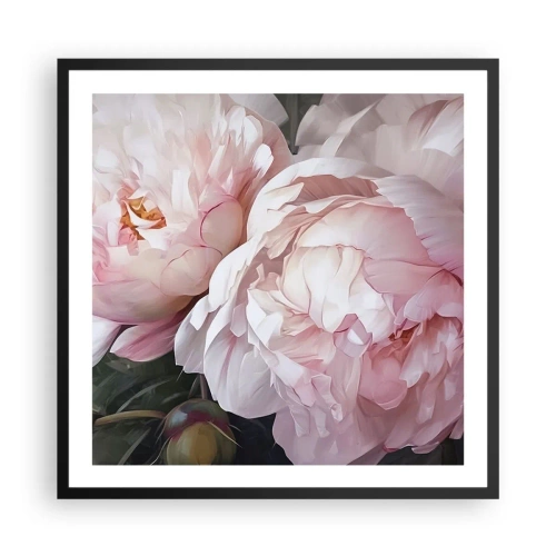 Plakat i sort ramme - Fastlåst i blomstring - 60x60 cm