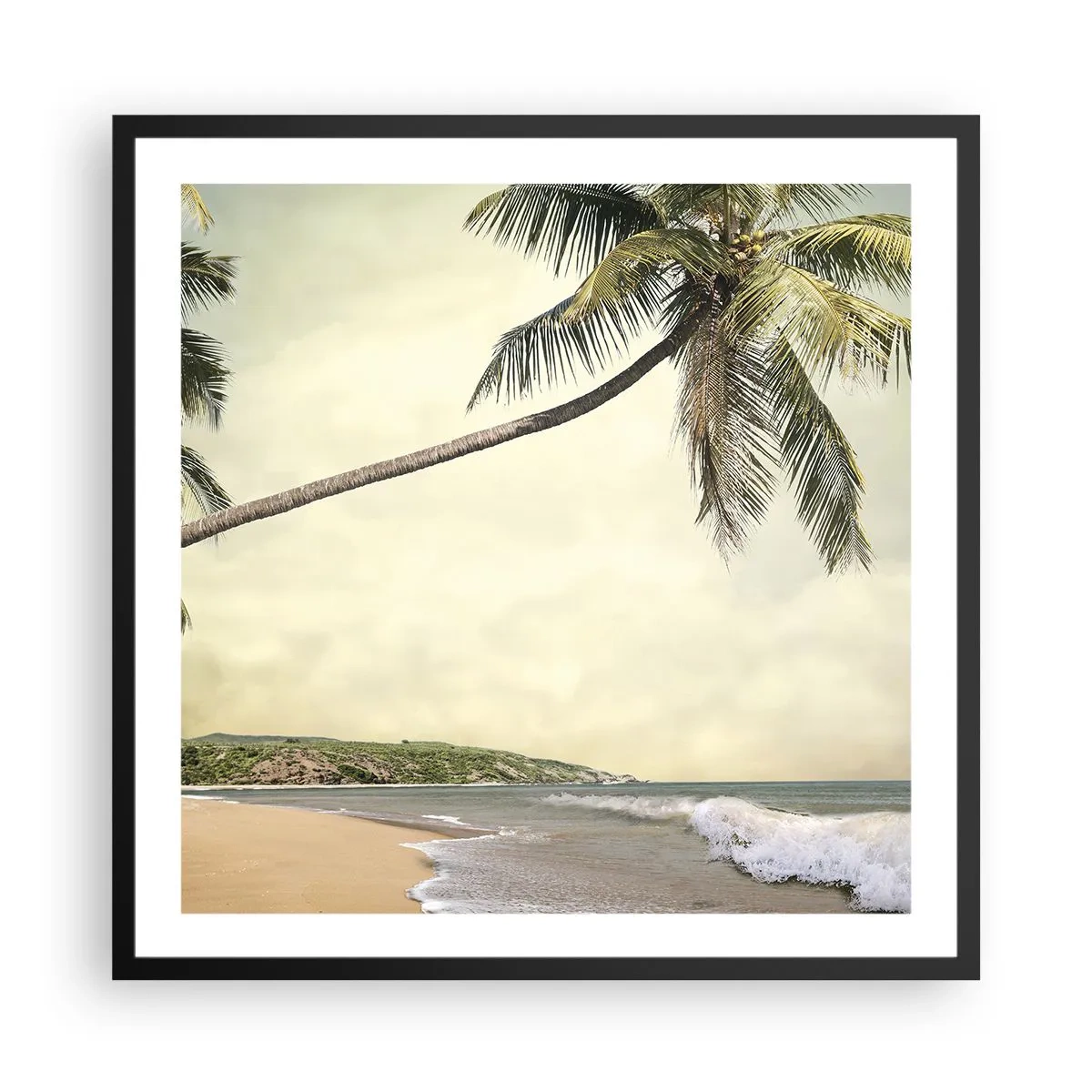Plakat i sort ramme - En tropisk drøm - 60x60 cm