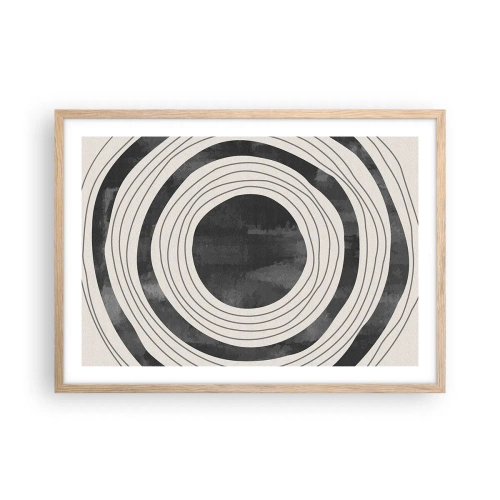 Plakat i ramme af lyst egetræ - Lige til det punkt - 70x50 cm