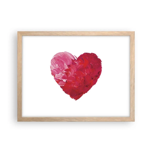 Plakat i ramme af lyst egetræ - All you need is love - 40x30 cm