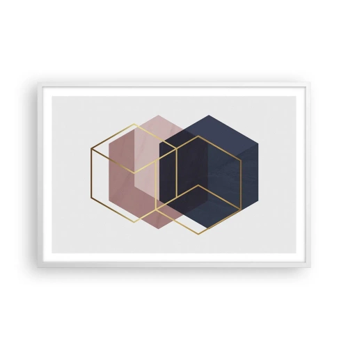 Plakat i hvid ramme - Styrken ved enkelhed - 91x61 cm