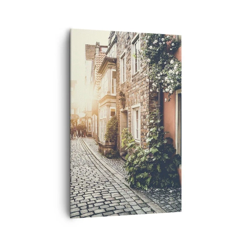 Lærredstryk - Billede på lærred - En rosengyde i et lyserødt skær - 80x120 cm