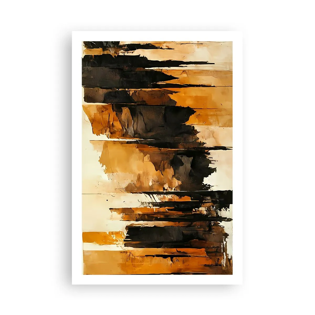 Plakat - Harmoni af sort og guld - 61x91 cm