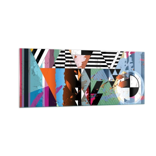 Billede på glas - Geometrisk og organisk - 100x40 cm