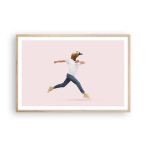 Plakat i ramme af lyst egetræ - En knivspids absurditet - 91x61 cm