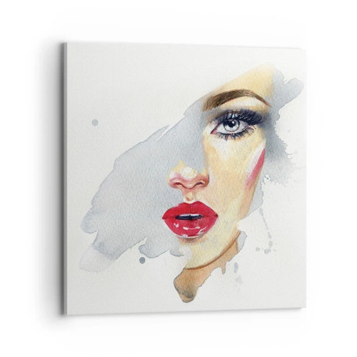 Lærredstryk - Billede på lærred - Refleksion i en vanddråbe - 70x70 cm