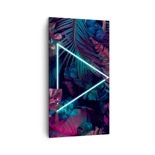 Lærredstryk - Billede på lærred - Have i disco-stil - 45x80 cm