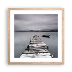 Plakat i ramme af lyst egetræ - Du kan tage af sted i morgen - 40x40 cm