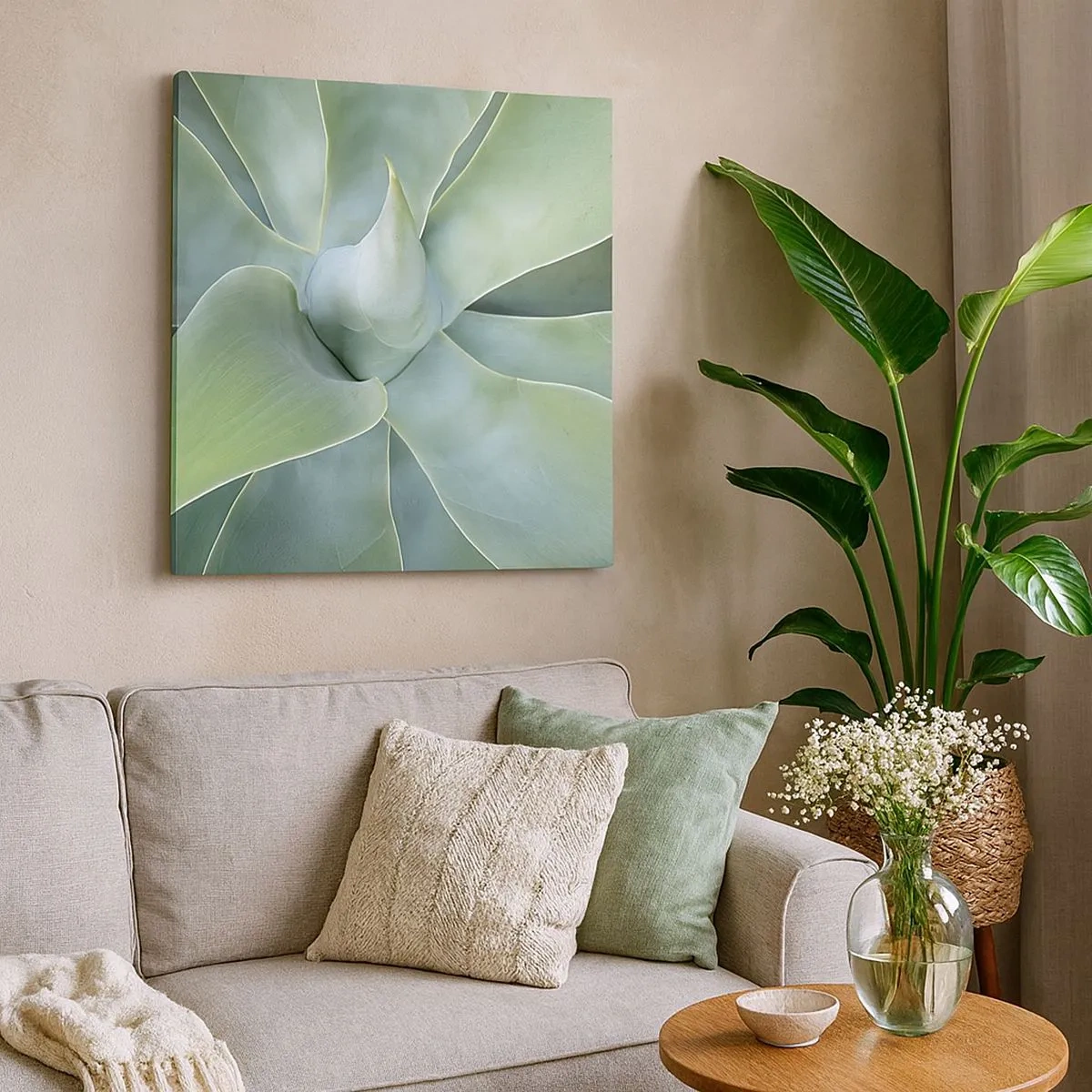 Lærredstryk - Billede på lærred - Den grønne fødsel - 30x30 cm