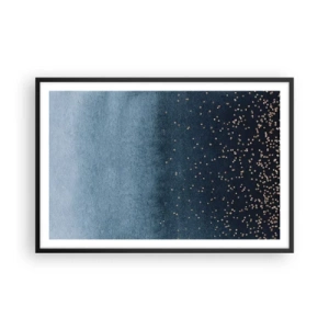 Plakat i sort ramme - Sammensætning - blå faser - 91x61 cm